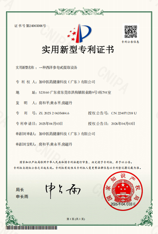 Utility Model Patent Certificate