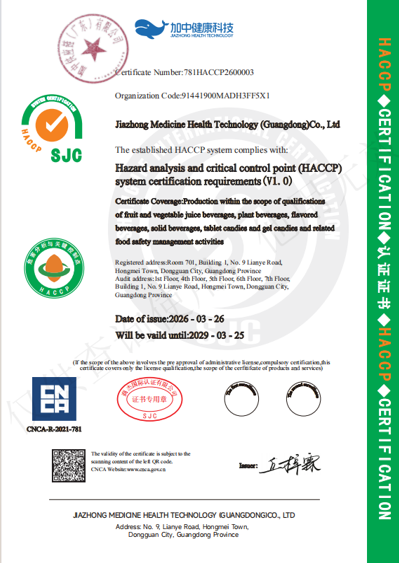 HACCP certificate
